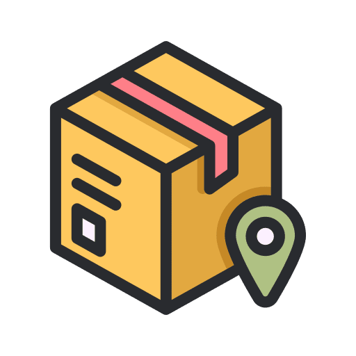 Package shop shipping and delivery business icon Package shop shipping and delivery business icon