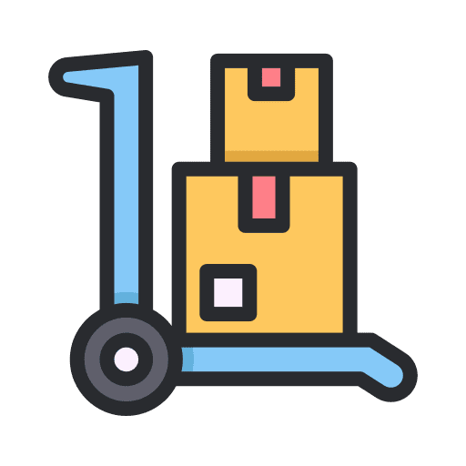 Trolley business package box icon Trolley business package box icon