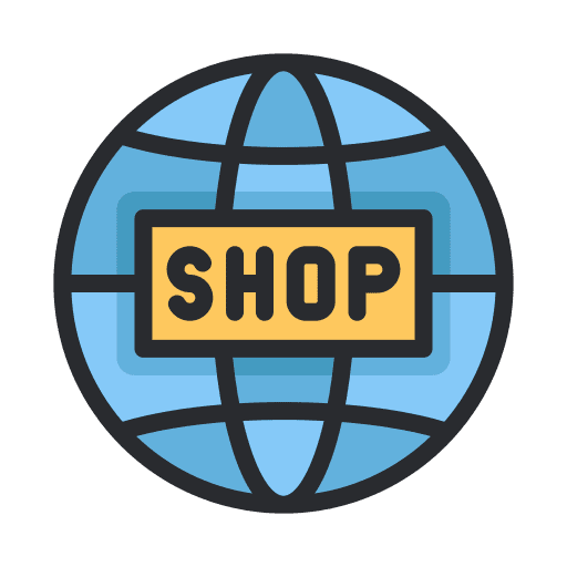 World retail commerce and shopping business icon World retail commerce and shopping business icon
