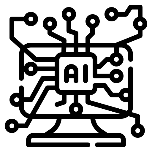 Computer artificial intelligence electronics monitor icon