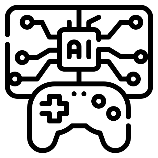 Gaming gamepad joystick technology icon
