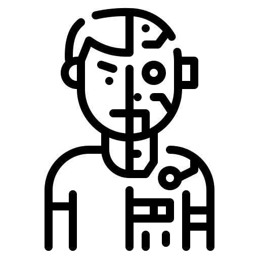Humanoid cyborg machine automaton icon