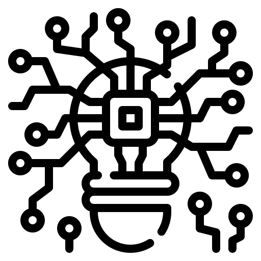 Idea electronics chip artificial intelligence icon