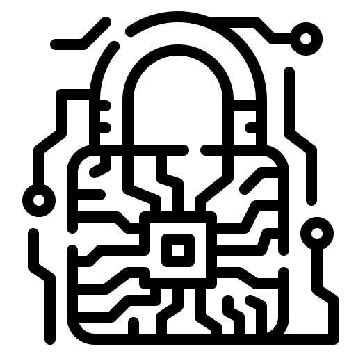 Lock security padlock chip icon