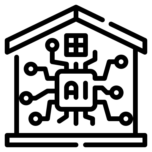 Smart home artificial intelligence electronics domotics icon
