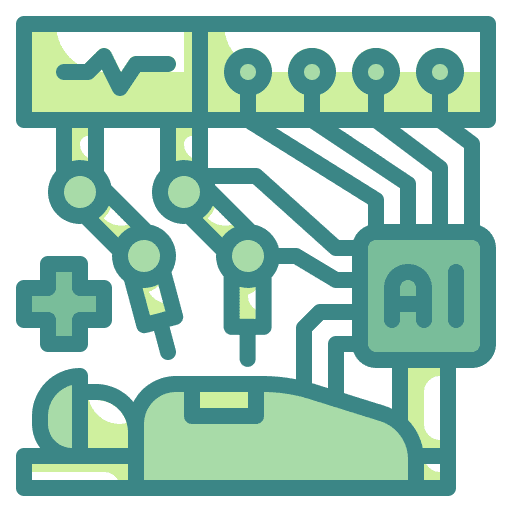 Healthcare robotics doctor surgeon icon