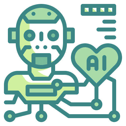 Heart ai electronics automaton icon Heart ai electronics automaton icon