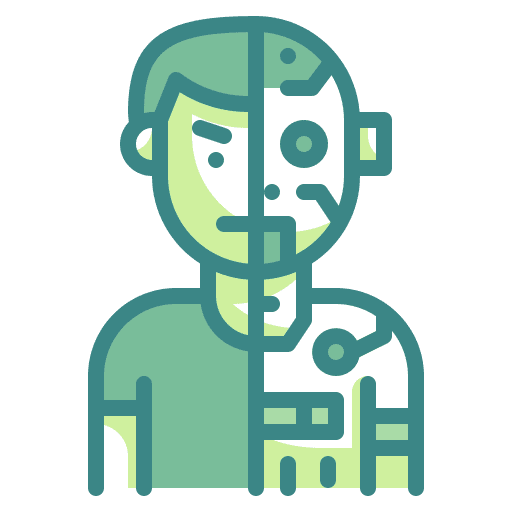 Humanoid android machine electronics icon Humanoid android machine electronics icon