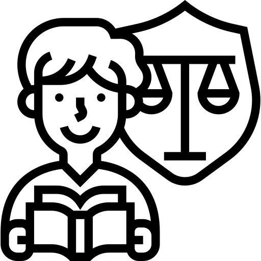 Law scale justice security icon