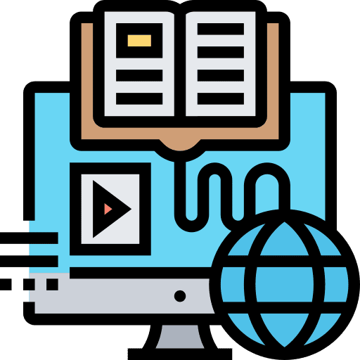 E learning book e learning virtual education icon