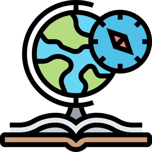 Geography school read learn icon