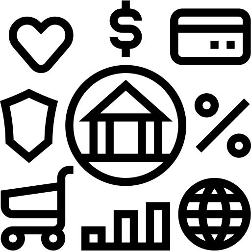 Banking commerce and shopping marketing online payment icon