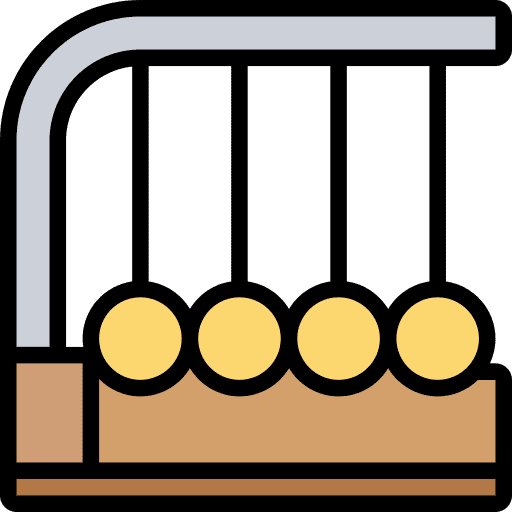 Newton cradle physics motion study icon Newton cradle physics motion study icon