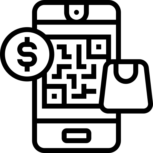 Payment cellphone scan mobile phone icon