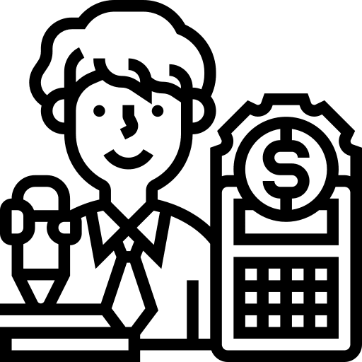 Financial search business and finance money icon Financial search business and finance money icon