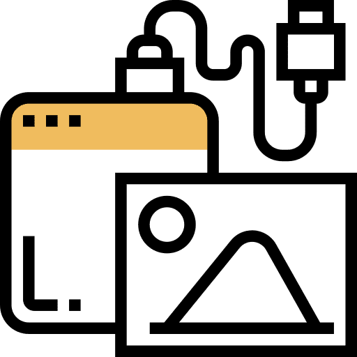 External hard drive photo storage backup icon