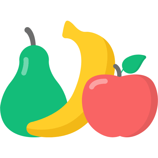 Fruits banana pear fruits icon