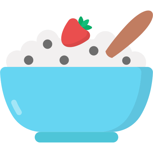 Oatmeal food spoon bowl icon