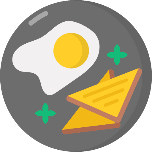 Breakfast fried egg bread food and restaurant icon Breakfast fried egg bread food and restaurant icon