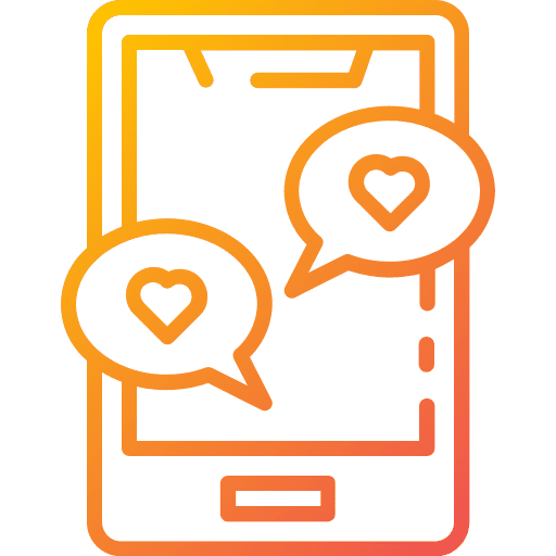 Reaction heart love smartphone icon Reaction heart love smartphone icon
