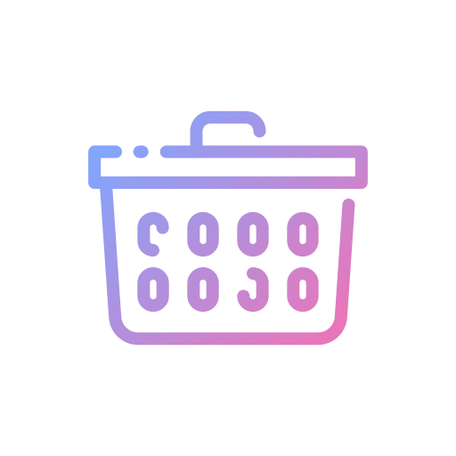 Laundry basket folded washing cleaning icon