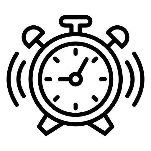 Alarm clock time and date timer time icon