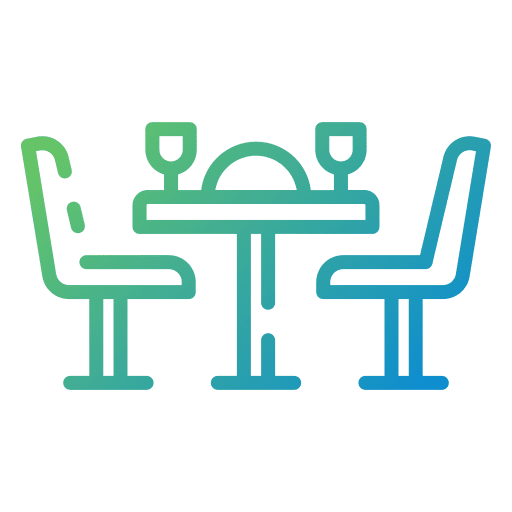 Dining room dinner furniture and household restaurant icon