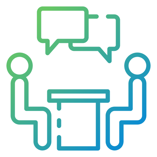 Conversation people talk table icon Conversation people talk table icon