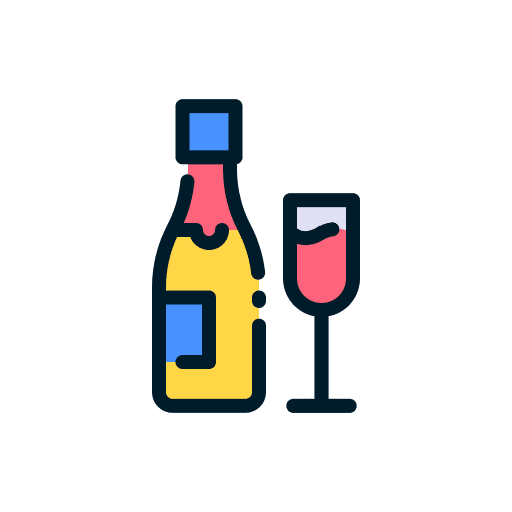 Champagne cocktails beverage champagne glass icon