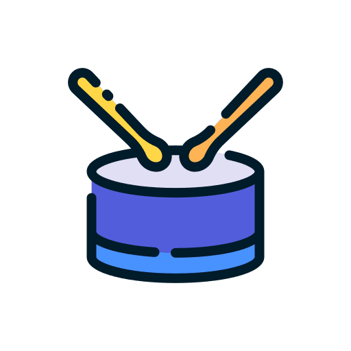 Drum childhood percussion instrument music and multimedia icon