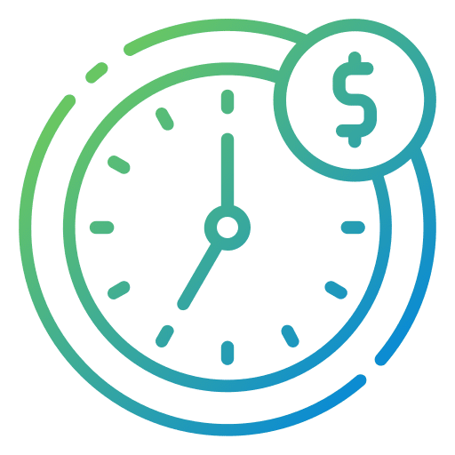 Time is money business and finance clock coin icon Time is money business and finance clock coin icon