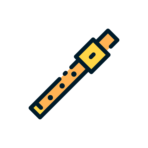 Flute wind instrument music and multimedia orchestra icon Flute wind instrument music and multimedia orchestra icon