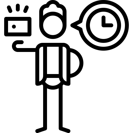 Visa temporary clock immigrant icon