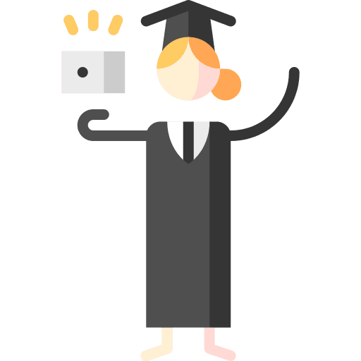 Student visa woman student graduate icon Student visa woman student graduate icon