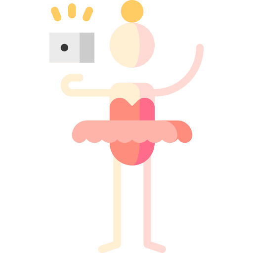Artist professions and jobs card ballerina icon Artist professions and jobs card ballerina icon
