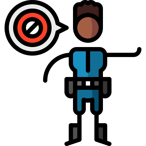 Access denied police man control icon Access denied police man control icon