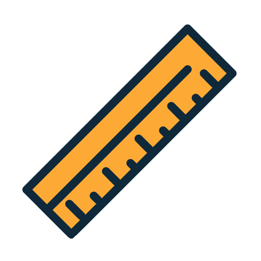 Ruler education measurement school material icon