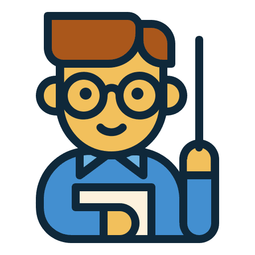 Teacher user professions and jobs avatar icon