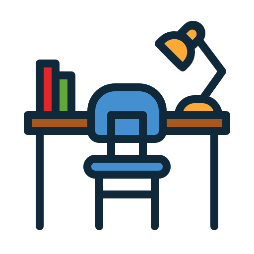 Desk study desk education icon