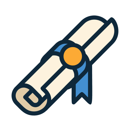 Diploma education paper roll icon