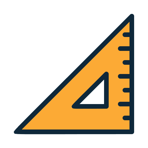 Triangular ruler education geometry measure icon