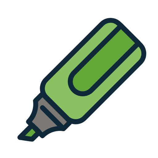 Marker highlight school material education icon