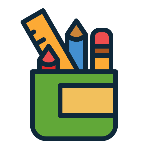 Pencil case pencil ruler pen icon
