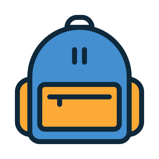 Backpack education fashion school bag icon