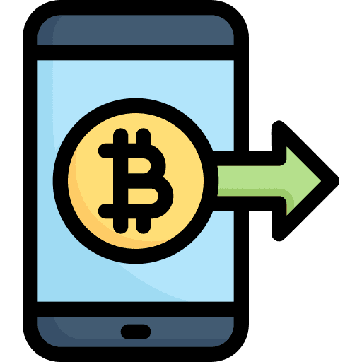 Mobile payment transaction cryptocurrency digital money icon