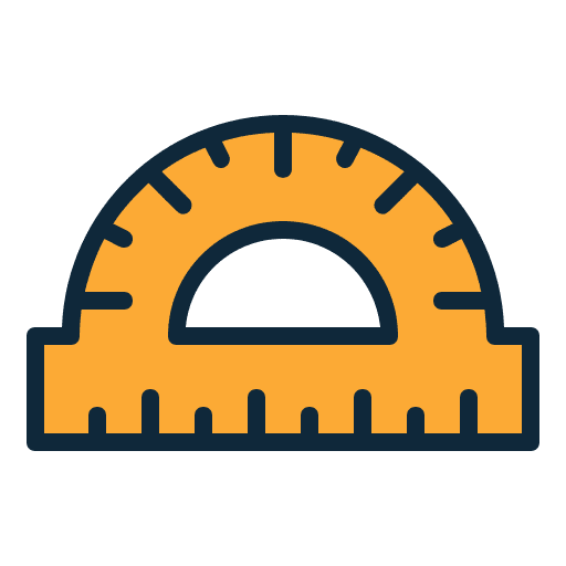 Protractor education protractor stationery icon