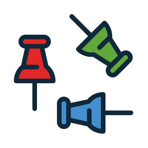 Push pin office material attachment miscellaneous icon