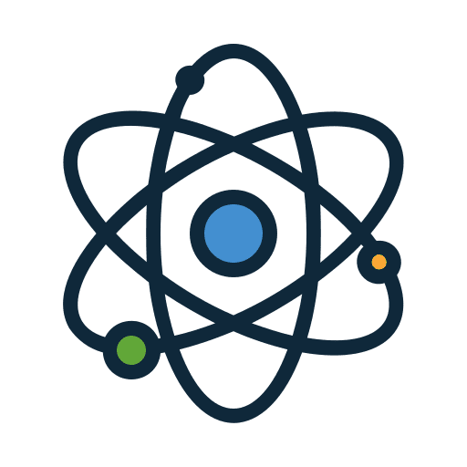 Science electron molecule atom icon