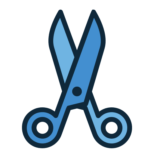 Scissor handcraft cut art and design icon