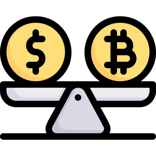 Balance cryptocurrency dollar business and finance icon Balance cryptocurrency dollar business and finance icon